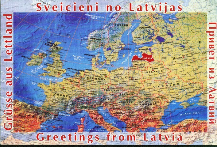 Map of Latvia in Europe